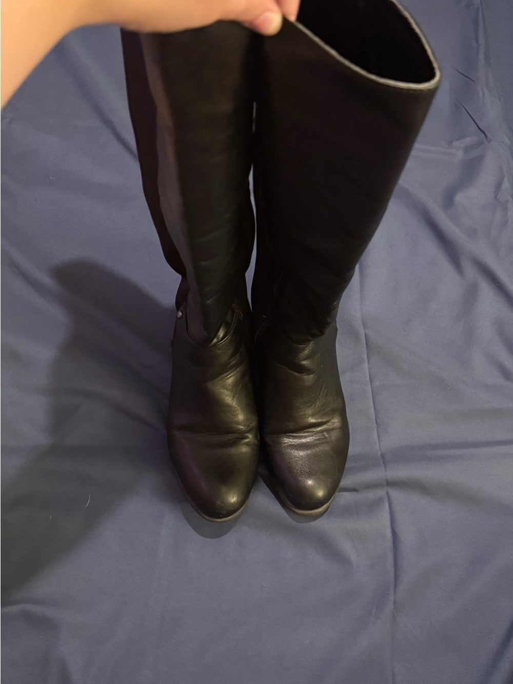 Lane Bryant Black Leather Knee-High Boots